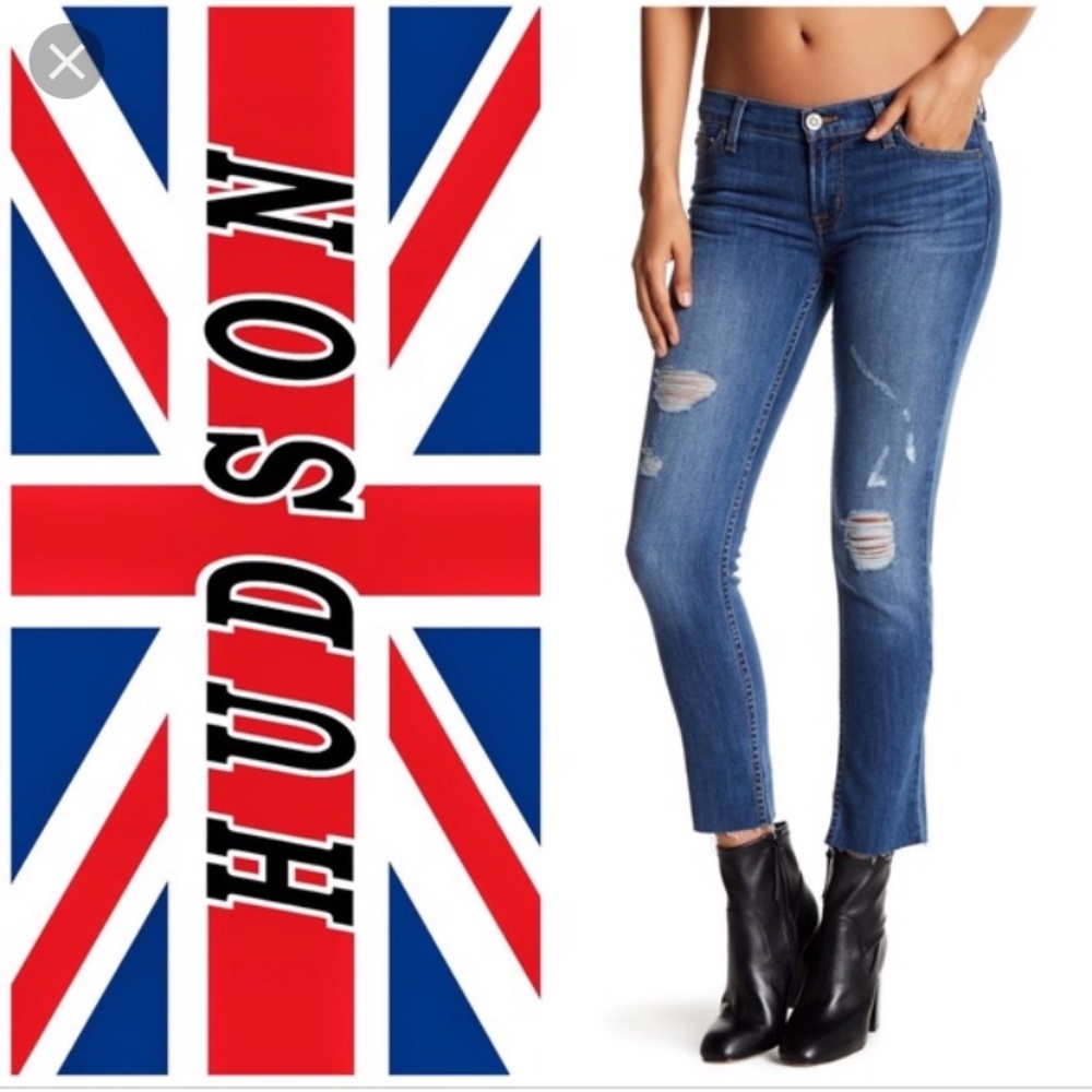 Hudson Crop Muse Jeans Skinny w/ Raw Hem 28